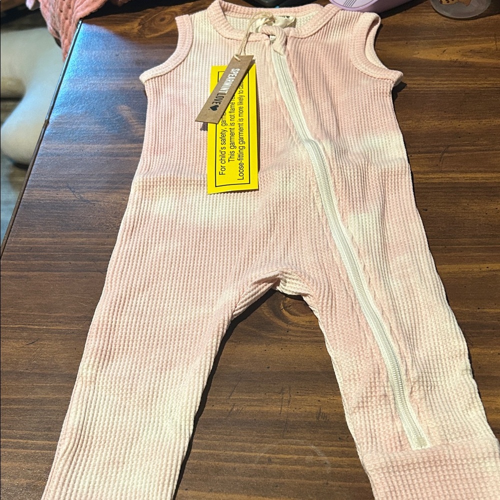 Soft Pink Zippered Kids Bodysuit